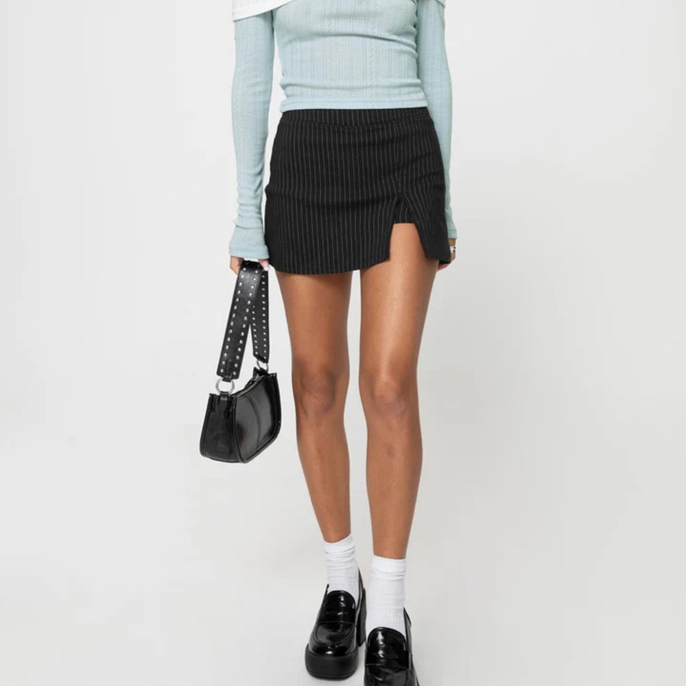 Pinstripe Mini Skirt/Skort - Princess Polly